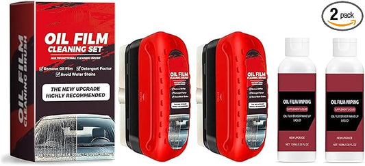 Automotive Oil Film Cleaning Brush,Anti-Fog Clear Vision Glass Cleaner,Car Windshield Cleaner for Water Spots and Grime,Improves Glass Clarity and Visibility(2Pcs)