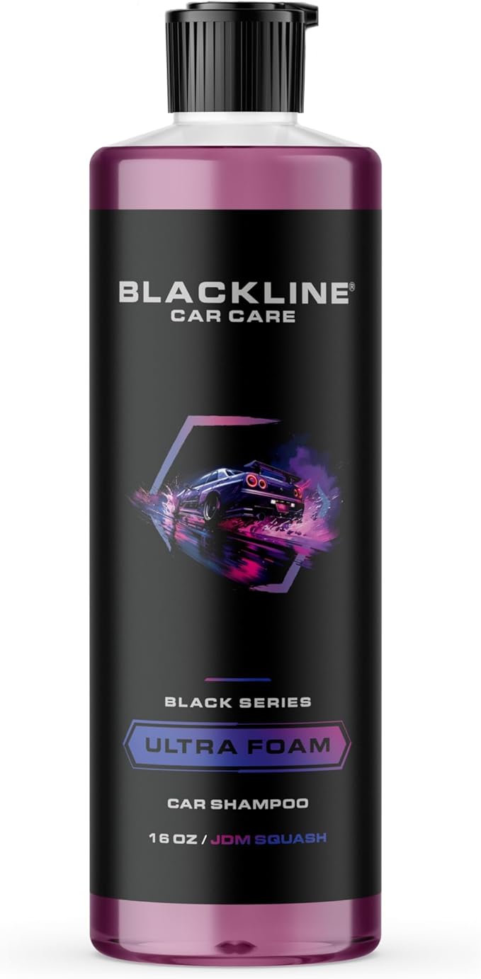 Blackline Automotive Extreme Foaming Car Shampoo - Extreme Ultra Foam Perfect for Ceramic Coatings - Compatible with Foam Cannon for Pressure Washer (16 FL Oz, JDM Squash)