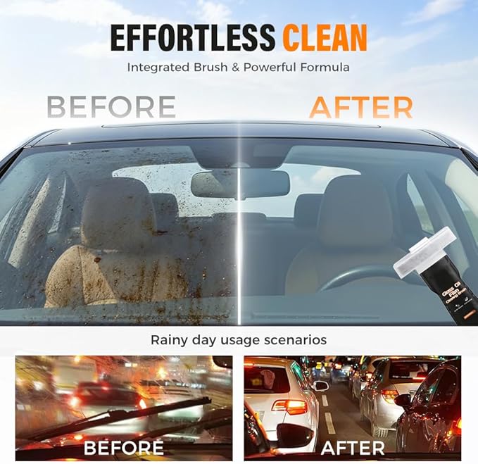 Glass Film Cleaning Brush for Car, Effective Auto Glass Cleaner for Windshields Windows, Windshield Film Remover Tool with Comfort Grip, Car Cleaning Tool for Vehicle Maintenance (2)