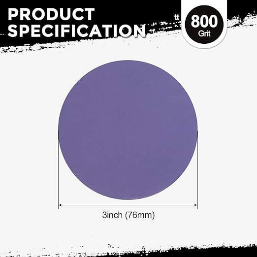 Kozelo 40 Pcs Sanding Discs 3 Inch 800 Grit Hook and Loop Random Orbital Sandpapers Suitable for Drywall Sander Wood Metal Furniture, Purple