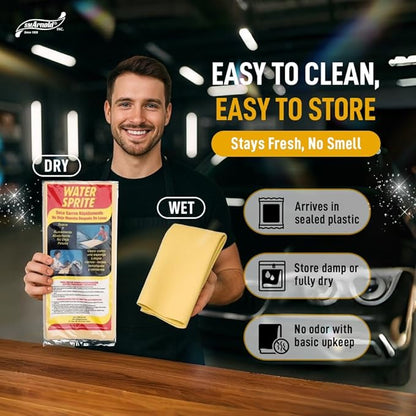 SM Arnold Water Sprite PVA Drying Cloth 5 Sq. Ft. – Fast Drying Chamois for Car Detailing | Cleans and Dries Finished Surfaces | Safe for Cars, Trucks, Motorcycles, RVs, Home, Garage, Office & More