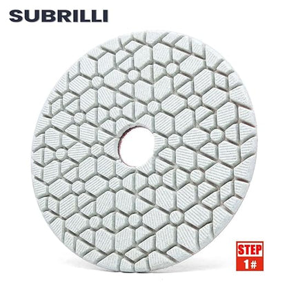 3 Step Diamond Polishing Pads 3-Pcs Step 1 Abrasive Disc for Granite Quartz Marble Concrete Terrazzo