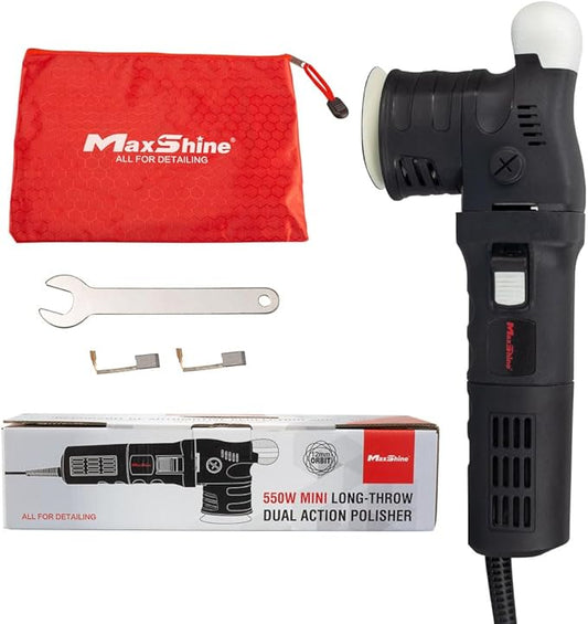 Maxshine M312/M550 Polisher Kit | Includes 3” Dual Action & 3” Rotary Polishers, 550W, 6-Speed | Compact Auto, Boat & Marine Detailing Tools for Swirl Removal, Paint Correction & Glossy Finish