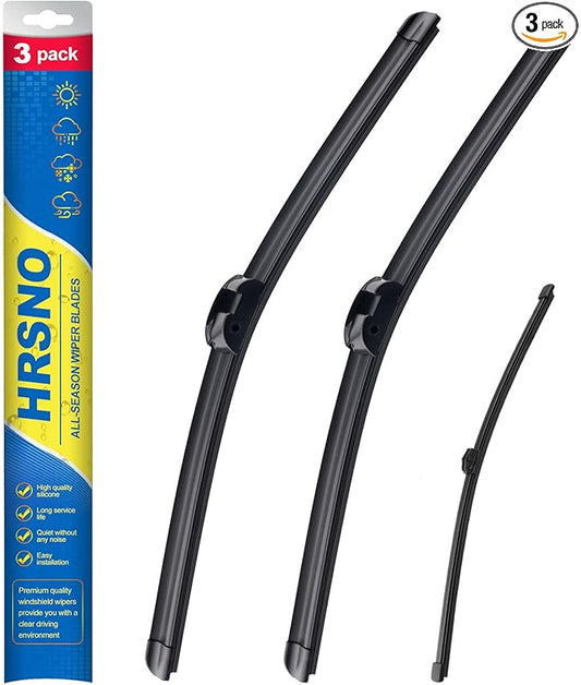 26"+26" Windshield Wipers With 14" Rear Wiper Blade Sets Automotive Replacement for VW Touareg 2011-2017,Easy For Installation (Pack of 3)