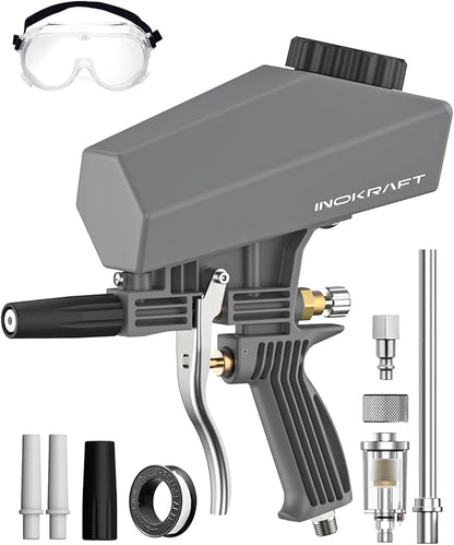Inokraft Leak-Proof Portable Sand Blaster Gun Kit with Oil-Water Separator & Extension Nozzle,Mini Sandblaster for Rust & Paint Removal, Compatible with Aluminum Oxide, Sand, Walnut Shell & Soda
