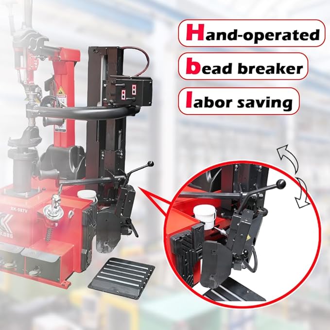 XK-987V Heavy Duty Tire Changer Machine with Bead Blaster for Truck, SUV and Van Rims 12-30 inches | 18-Month Parts Replacement