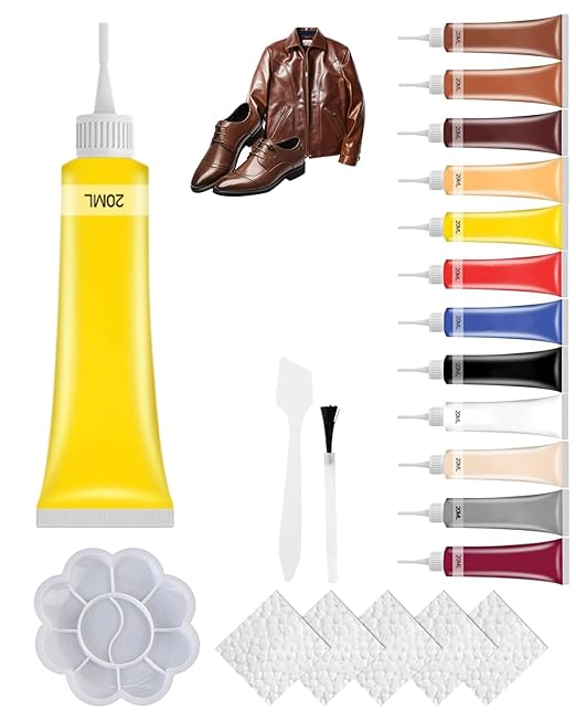 2026 New Advanced Leather Repair Gel, Vinyl Repair Kit for Car Seat, Professional Leather Repair Gel for Furniture, Multifunctional Couch and Jacket Repairs Kit (Yellow)