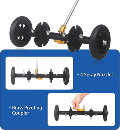 DUSICHIN Undercarriage Cleaner Water Broom Pressure Washer Attachment, 16 Inches Undercarriage Washer, Pressure Washer Underbody Car Cleaner 4 Extension Wands 4 nozzles Garden Hose Adapter DUS3202