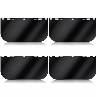 Feekoon 4 Pack Face Shield Replacement Lens, 15.5'' x 8'' Tinted Full Face Shield Compatible with Hobart 770580, Protective Safety Visor Replacement for Welding, Grinding, DIY, Cosplay Helmet