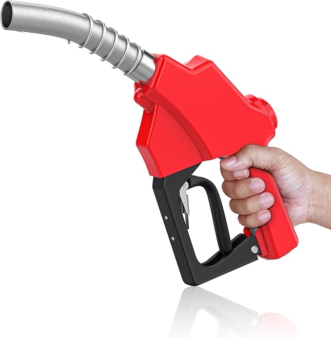 Automatic Fuel Nozzle, Auto Shut-Off Fuel Nozzle, High Spout Car Fuel Filling Nozzle Used for Diesel Petrol Gasoline Kerosene (1pack Red, 1'' NPT)