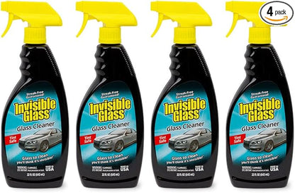 Invisible Glass 92164-4PK Premium Glass Cleaner Spray for Car Windshields and Windows, Automotive and Home Window Cleaner, Streak-Free, Ammonia-Free, Tint-Safe – 22 fl oz (Pack of 4)