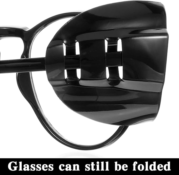 Gjinxi 2 Pairs Side Shields for Glasses, Flexible Safety Black Protective Eyewear Covers, Glasses Side Shields for Eyeglasses