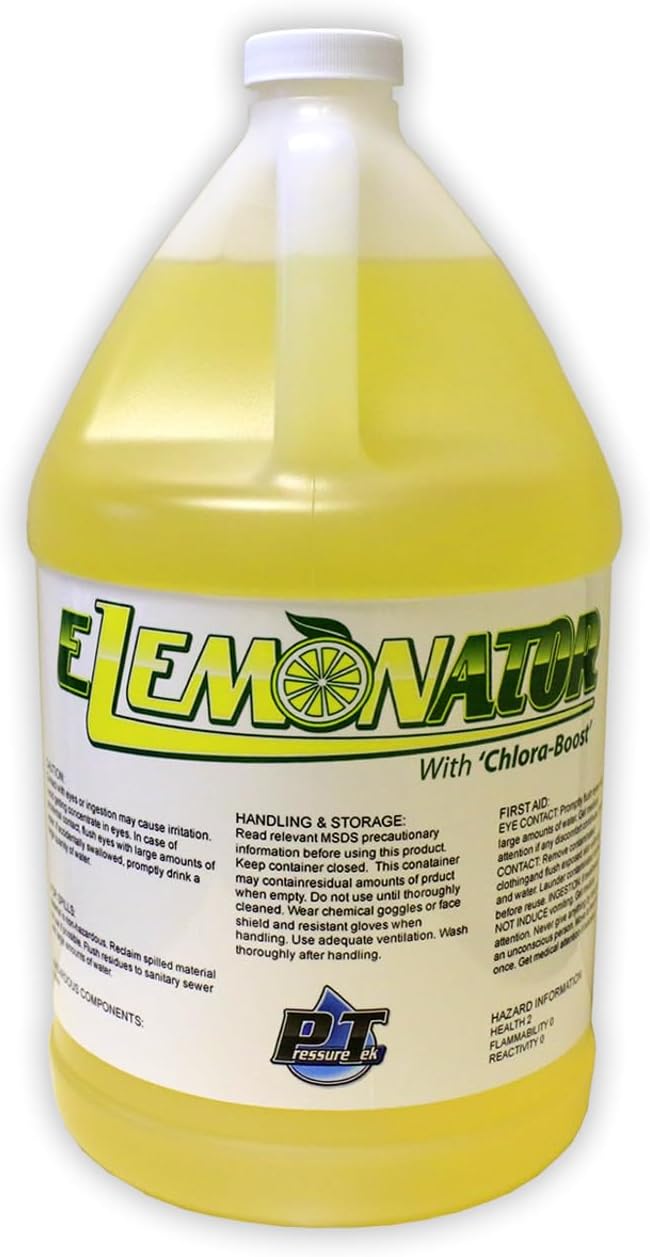 Elemonator: House Wash Surfactant for Siding, Roof and Concrete Cleaning, Bleach Additive, Soft Wash Soap, 1/2 Gallon, 64 Fl Oz (QTY 1)