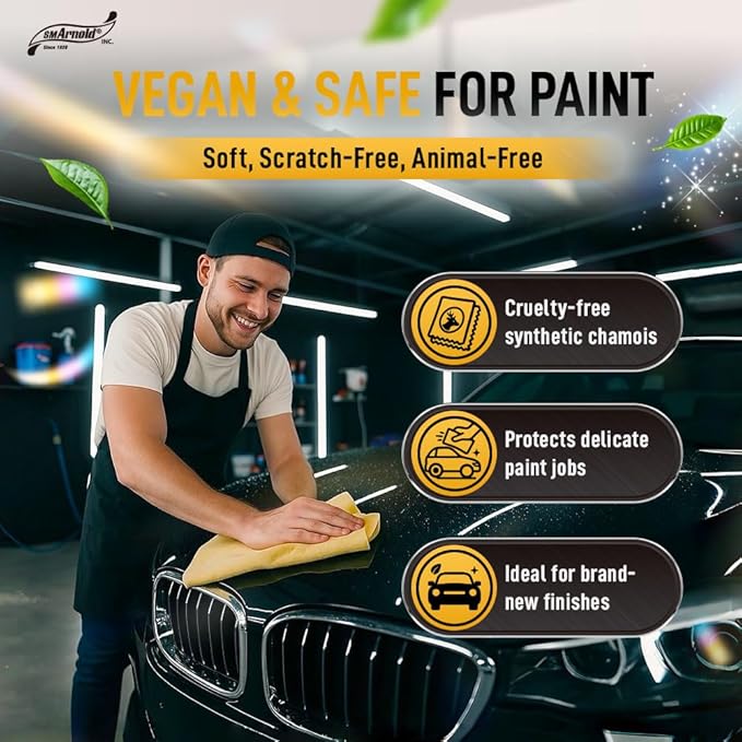 SM Arnold Water Sprite PVA Drying Cloth 5 Sq. Ft. – Fast Drying Chamois for Car Detailing | Cleans and Dries Finished Surfaces | Safe for Cars, Trucks, Motorcycles, RVs, Home, Garage, Office & More