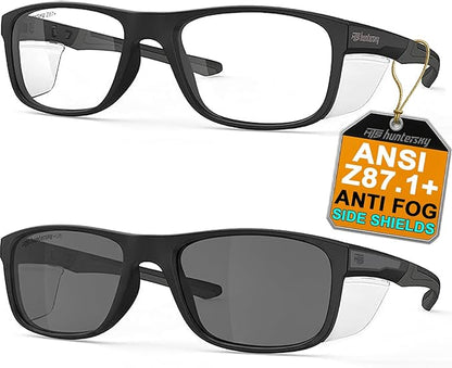 HTS HUNTERSKY TR90NZZ Safety Glasses with Side Shield Small Size Women Men ANSI Z87 Anti Fog Scratch Resistant Lab Pickleball