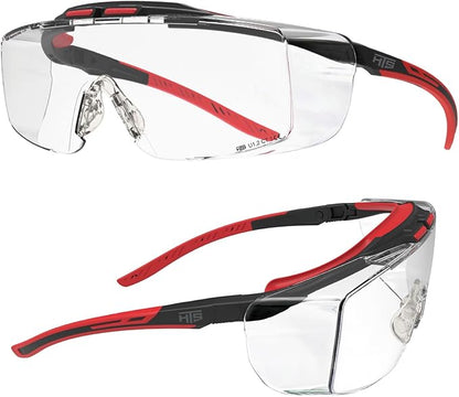 HTS HUNTERSKY HUNTERSKY ANSI Z87 Anti Fog Lab Safety Glasses Fit Over Eyeglasses Up to 1.88 inch 100% UV Protective Goggles