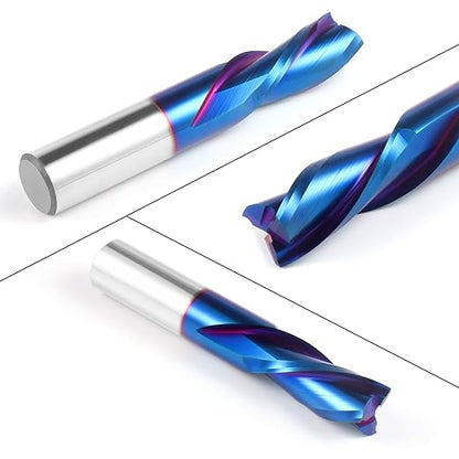 EANOSIC Downcut Spiral Router Bit 3-Flute with 1/2” Shank, 1/2” Cutting Diameter, 1-1/4” Cutting Length, Carbide CNC Router Bits End Mill for Wood Mortises Carving Engraving(3 Inch OVL)