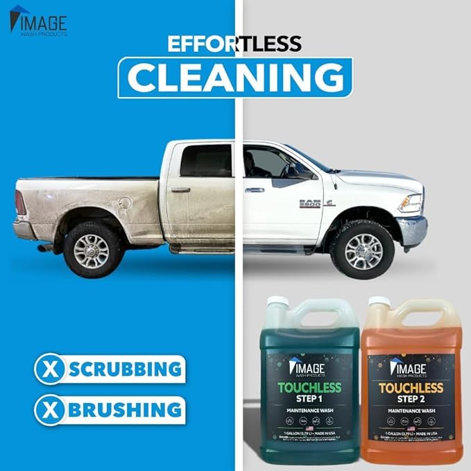 Image Wash Products® Touchless Car Wash Soap Kit | Foam Cannon & Pressure Washer Soap | No Scrub Truck & RV Wash | Heavy Duty Car Soap | Step 1 & 2 Touchless Wash System (128 Fl Oz With Foam Cannon)
