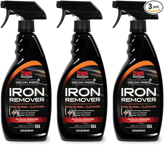 Stoner Car Care 92104-3PK Iron Remover and Wheel Cleaner – Odorless Fallout & Rust Decontaminant, Removes Brake Dust and Contaminants on Wheels, Tires, and Paint, Color Indicator, 22 fl oz (Pack of 3)