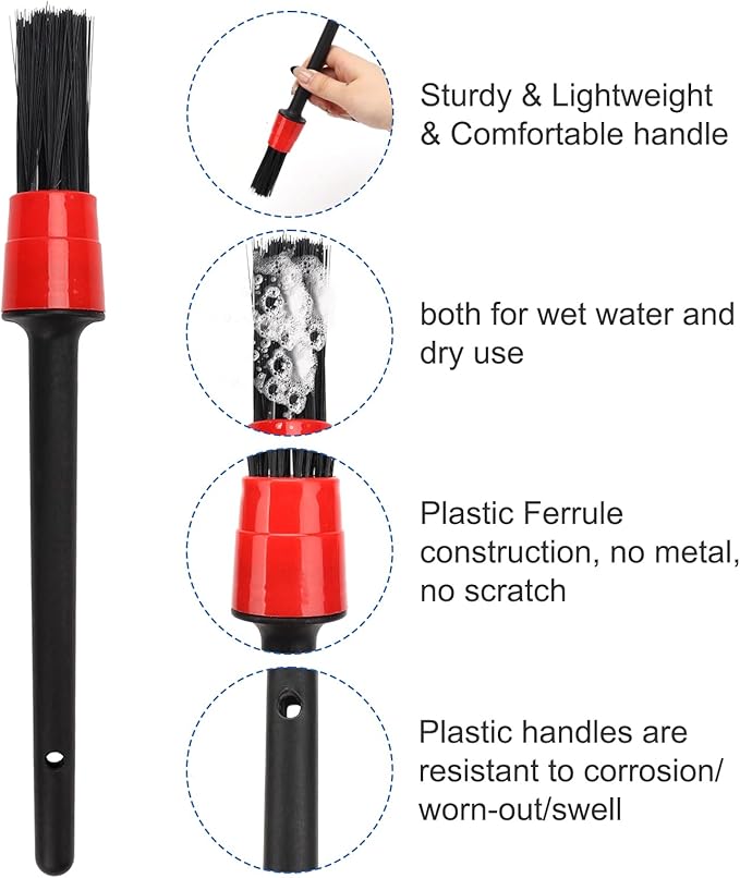 Vidspl Car Interior Duster Detailing Brush Set Cleaning Gel Kit, Soft Microfiber Towels Dash Vent Dusting Car Slime Putty Detailing Brushes Accessories Tools for Car Decoration Auto Truck SUV RV