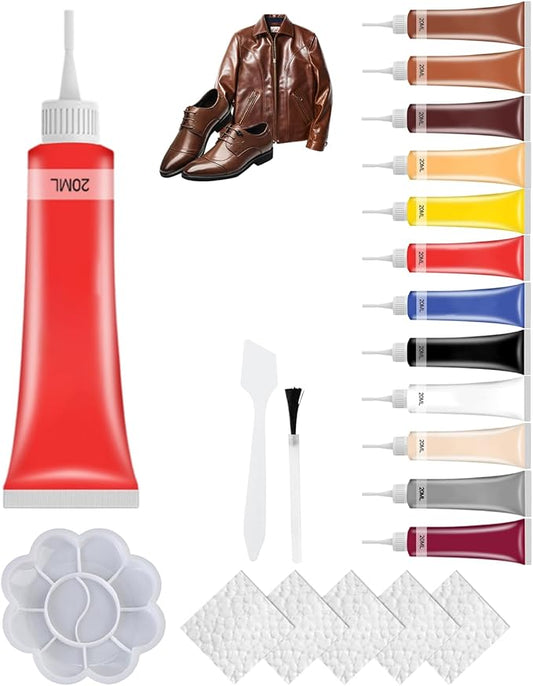 2026 New Advanced Leather Repair Gel, Upgrade Leather Repair Kit for Car Seat Vinyl Repair Kit, Professional Leather Repair Coloured Cream Gel, Multifunctional Couch and Jacket Repair Kit (Red)