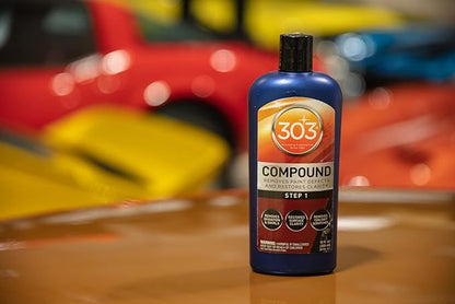 303 Products Compound - Removes Paint Defects and Restores Clarity - Removes Oxidation and Swirls - Restores Surface Clarity - Removes 1500 Grit Scratches (Step 1), 12 fl. oz. (30705)
