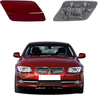 Car Front Bumper Headlight Washer Cover Compatible with BMW 328i 3351 335lS Coupe Convertible 2011-2013 Headlight Washer Nozzles Cover 61677253393 61677253394Cinnabar Red Right