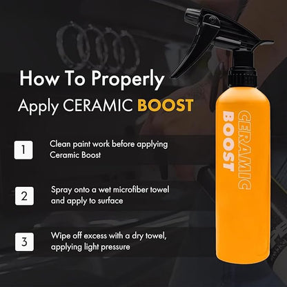 XPEL Ceramic Boost Spray Coating, 16oz - Silicon Dioxide Car Detailing Spray, Beads and Repels Water, Dust, Lint, and Protects Against Debris - Safe for Cars, Trucks, Motorcycles, RV's & More