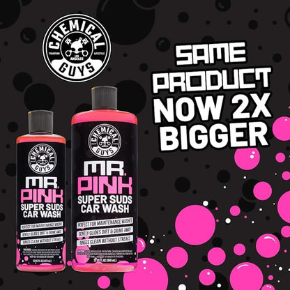Chemical Guys Mr. Pink Foaming Car Wash Soap (Works with Foam Cannons, Foam Guns or Bucket Washes) Safe for Cars, Trucks, Motorcycles, RVs and More, Candy Scent, Extra Large Size 32 fl oz - CWS_402_32