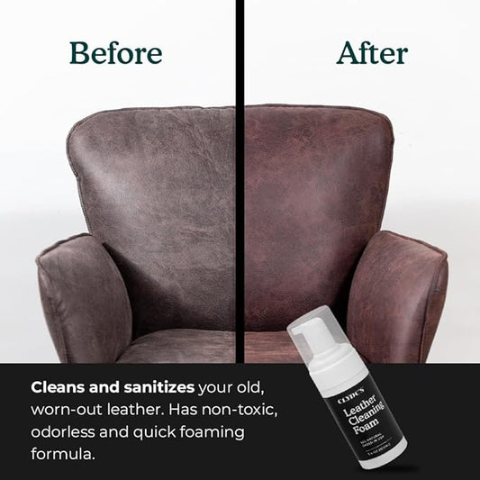 Clyde's™ Leather Cleaning, Prep, and Protection Kit | for Use on Non Absorbent Leather Apparel, Furniture, Auto Interiors, Tack, Shoes | Must Have Before and After Applying Leather Recoloring Balm