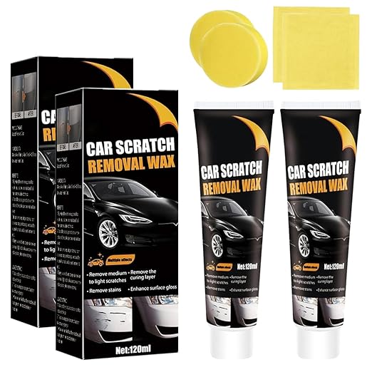 2025 Upgrade Scratch Remover for Vehicles, Car Scratch Remover, Car Scratch Repair Paste for Deep Scratches, Car Paint Scratch Repair Scratch Remover Kit with Wipe and Sponge (2 PCS)