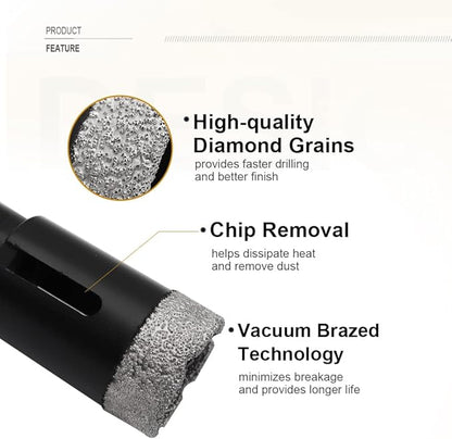 SHDIATOOL Diamond Core Drill Bits 2-Inch for Porcelain Ceramic Tile Marble Brick Vacuum Brazed Hole Saw 51mm