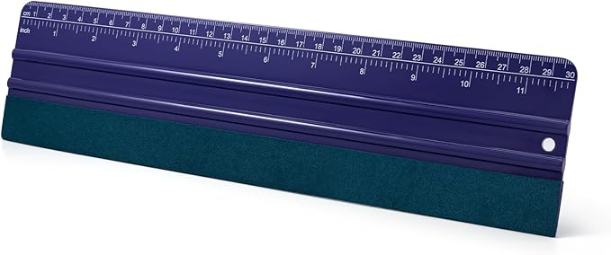 FOSHO Purple Felt Squeegee Vinyl Wrap Tool, Built-in Ruler 12"x3" Scratch-Free Vinyl Scraper for Sticker, Decal, Craft and Wallpaper Application Window Tint Tool