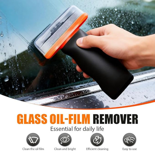 Glass Oil Film Remover for Car, 2026 Automotive Glass Cleaner for Auto Windshield/Window/Mirror Cleaning Improve Windshield Clarity for Safe Driving