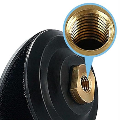 KEEYWOLT 4 Inch Polishing Backing Pad Rubber Backer for Diamond Polishing Pad Holder Hook and Loop Connector 5/8"-11 Thread