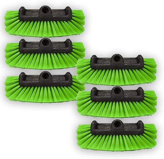 Detail King 5 Level Nylon Truck Wash Brush (6 Pack) - Super Soft, Green Flagged Bristles - 5 Level Bristle Design