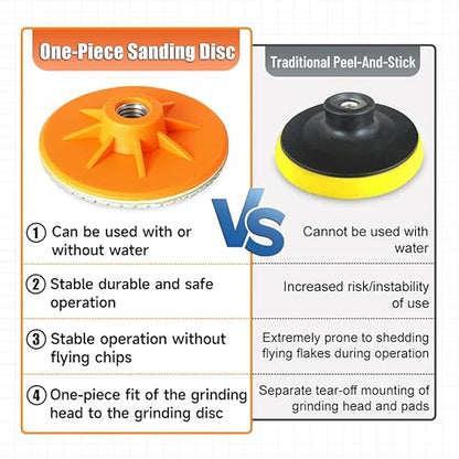 ACFAN 4" Diamond Polishing Pads Kit: Grind, Sand & Polish Concrete, Stone, Tile & More. Universal Fit for Angle Grinders/Drills (5/8"-11).Wet/Dry Application Discs for Granite, Marble, Ceramics.(3PCS)