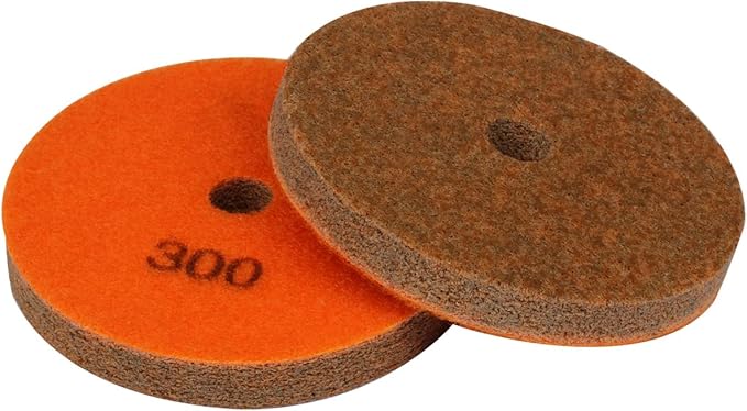 4" Diamond Sponge Fiber Polishing Pad 300 Grit - Polishing Tile Stone Marble Concrete Ceramics Glass 2Pcs