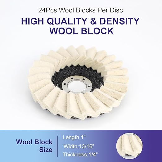 SCOTTCHEN Felt Flap Disc Abrasives 4-1/2" x 7/8" Arbor Buffing Polishing Wheel for Angle Grinder - 10 Pack