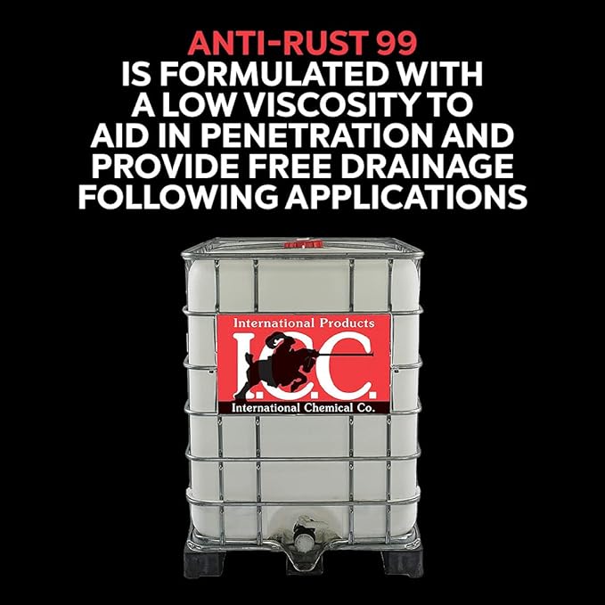 International Chemical Company Anti-Rust 99 High-Performance Evaporative Solvent Rust and Corrosion Preventative; MIL C 16173 D Grade 3; 275 Gallons