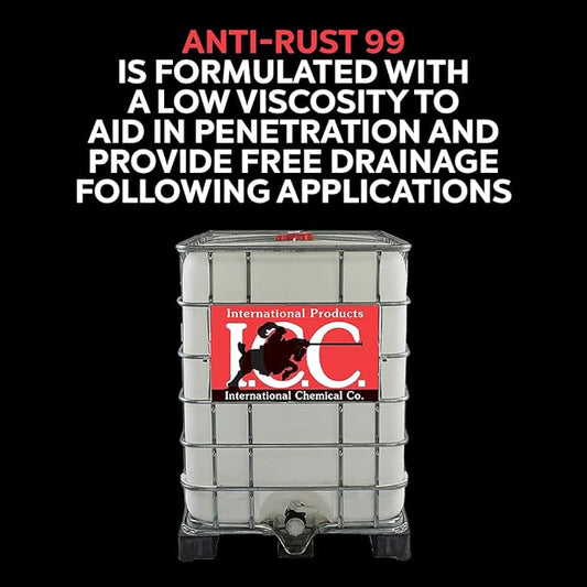 International Chemical Company Anti-Rust 99 High-Performance Evaporative Solvent Rust and Corrosion Preventative; MIL C 16173 D Grade 3; 275 Gallons