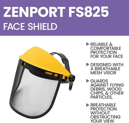 Zenport FS825 Face Shield with Adjustable Mesh Visor