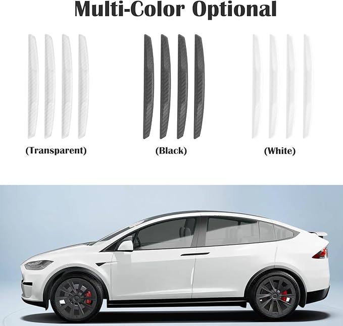 WORCAS 4Pcs Universal Car Door Edge Guards，Silicone Car Bumper Body Protector Trim Guard Auto Rearview Mirror Anti Collision Protector(White)