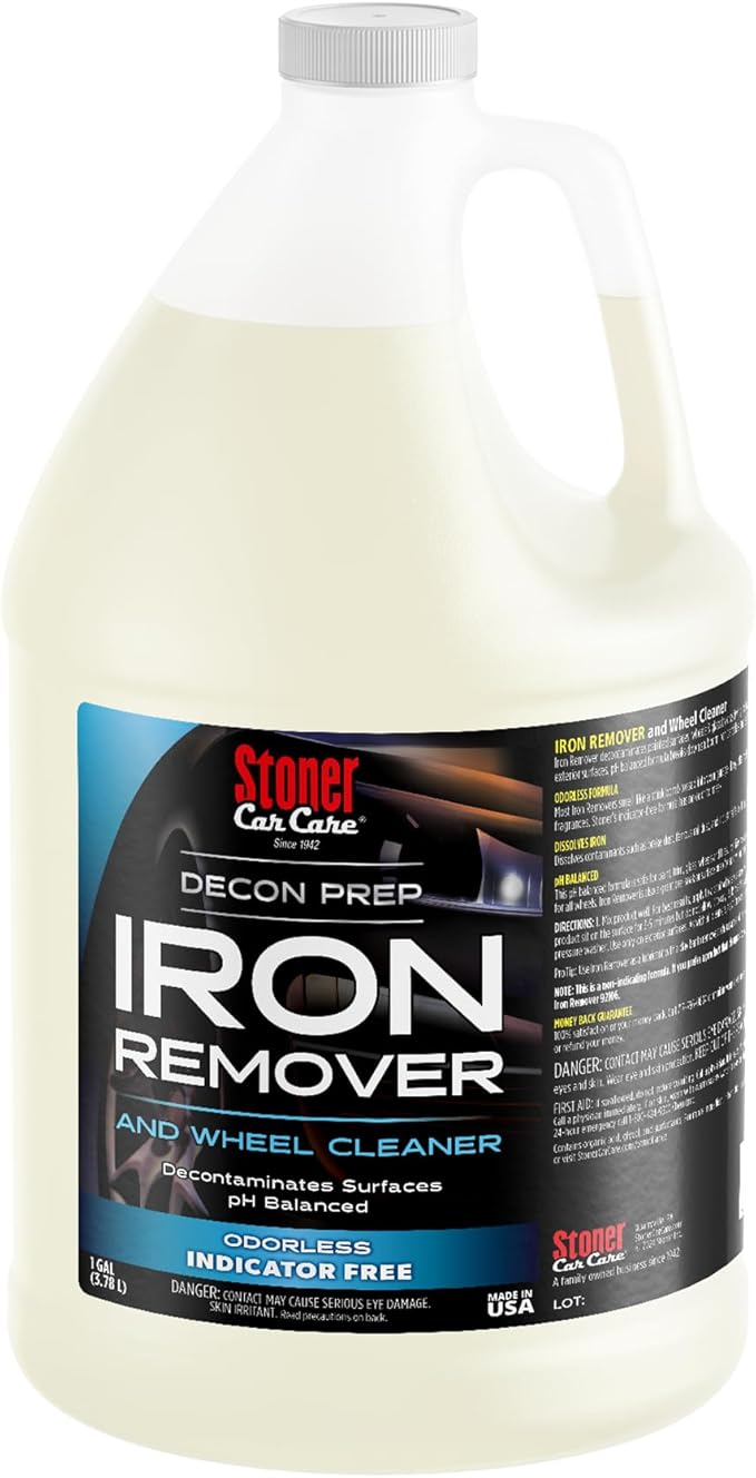 Stoner Car Care 92101 Iron Remover and Wheel Cleaner – Odorless Fallout & Rust Decontaminant, Removes Brake Dust and Contaminants on Wheels, Tires, and Paint, Indicator-Free, 1 Gallon