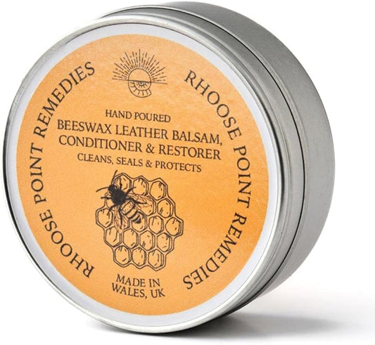 Premium Beeswax Leather Conditioner & Balm – Hand-Poured Natural Restorer for Boots, Bags, Jackets, Furniture, Car Seats & More – Cleans, Conditions & Protects – 10.5 Fl Oz