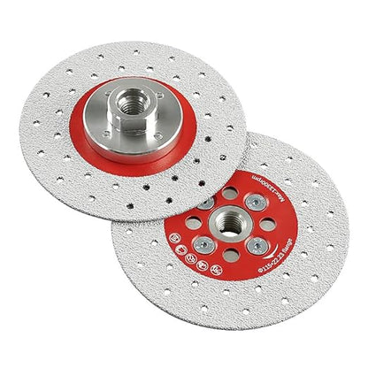 LOZLIN 3PCS 115MM Vacuum Brazed Ultra-Thin Multi-Pore Flat Abrasive Sheet Disc for Porcelain Glass Ceramic Tile Granite Marble Diamond Saw Blade (red and Porous, 1)