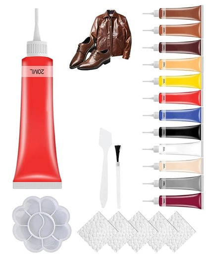 2026 New Advanced Leather Repair Gel, Vinyl Repair Kit for Car Seat, Professional Leather Repair Gel for Furniture, Multifunctional Couch and Jacket Repairs Kit (Red)