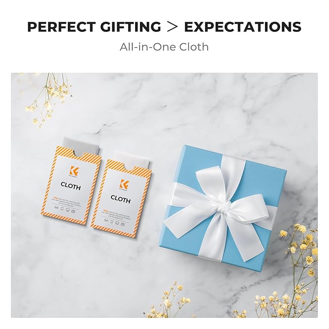K&F CONCEPT 12 Pack Lens Cleaning Cloth | Microfiber Cleaning Cloth | Glasses Cleaning Cloths | Eyeglass Lens Cleaner | Eyeglasses, Camera Lens, VR/AR Headset, and Screen Cleaning | White & Grey