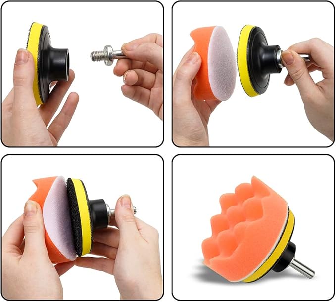 CANOPUS Buffing Pads, Polishing Pad Kit, Buffer for Car Detailing, Polishing Wheel for Drill, Car Polishers and Buffers Kit for Sanding, Polishing, Waxing & Sealing Glaze, 3 inch, 22 Pieces