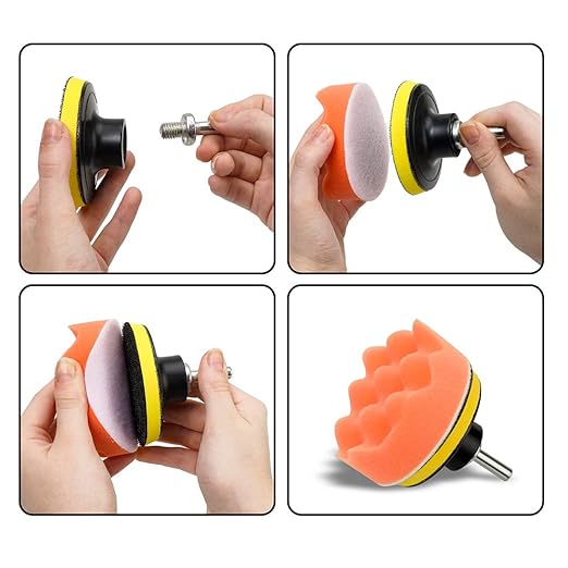 CANOPUS Car Polishers and Buffers Kit, 11-PCs Polishing Pad Kit, 3-in Polishing Wheel for Drill, Buffing Pads for Car Detailing, Sanding, Polishing, Waxing & Sealing Glaze